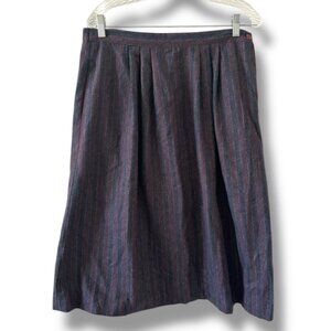 Vintage 70s Classic Fashions Sears Pleated Striped Wool Blend Skirt Womens Sz 14